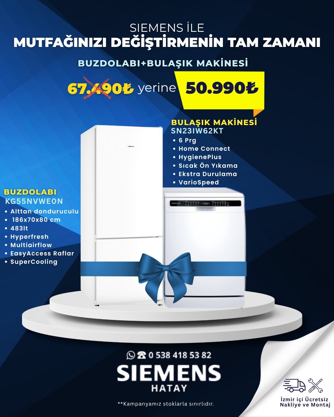 Buzdolabı ve bulaşık makinesi bir arada, şimdi açılışa özel avantajlı fiyatla!