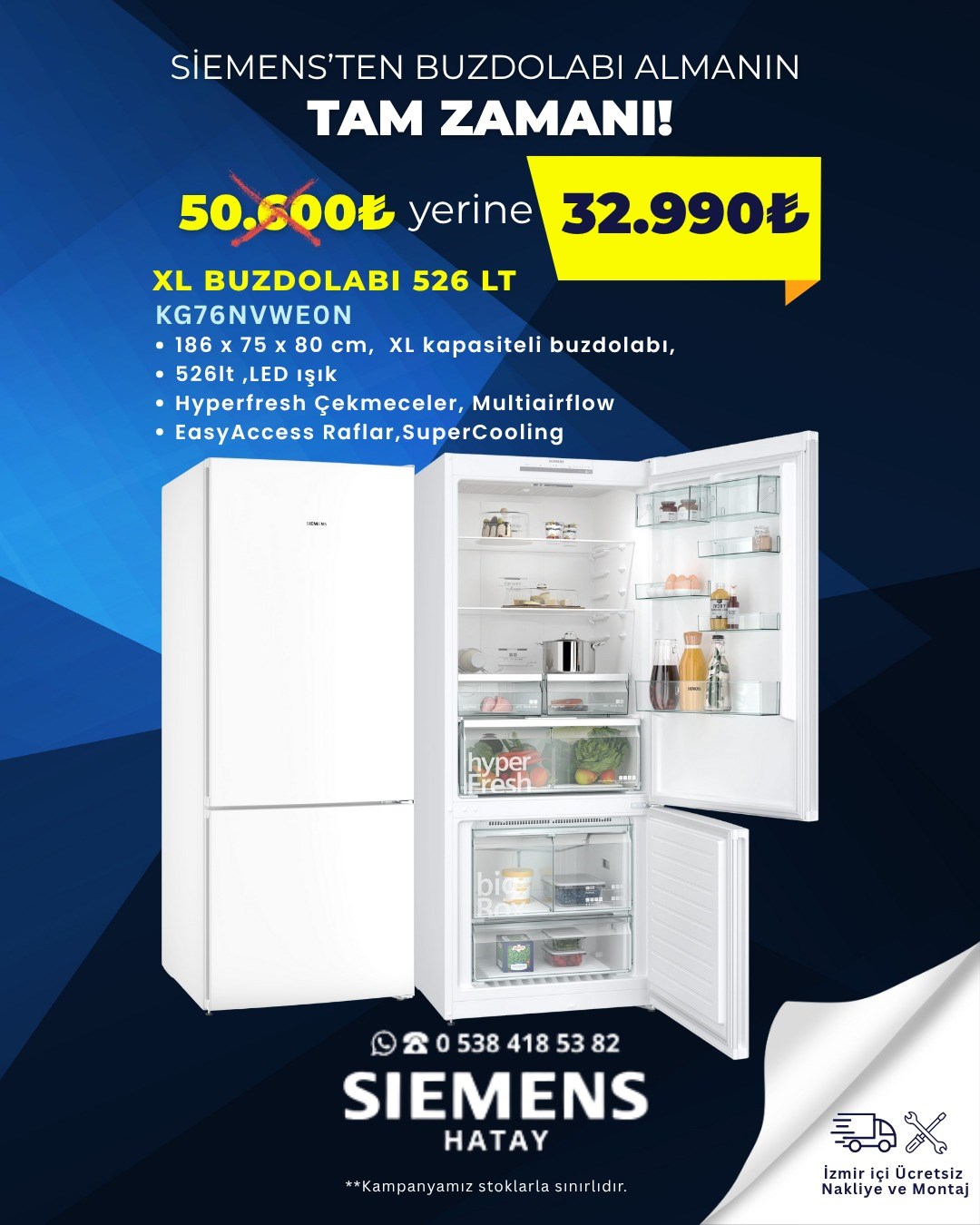 Geniş iç hacmi, gelişmiş fonksiyonları ve estetik tasarımıyla yeni nesil buzdolabı arayanlara özel!