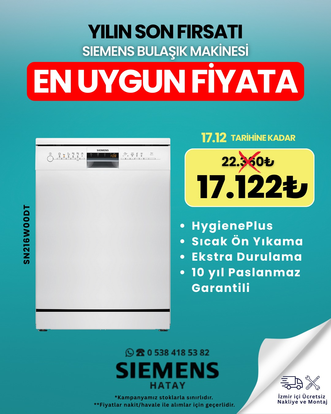 SIEMENS BULAŞIK MAKİNESİNDE EN UYGUN FİYAT!