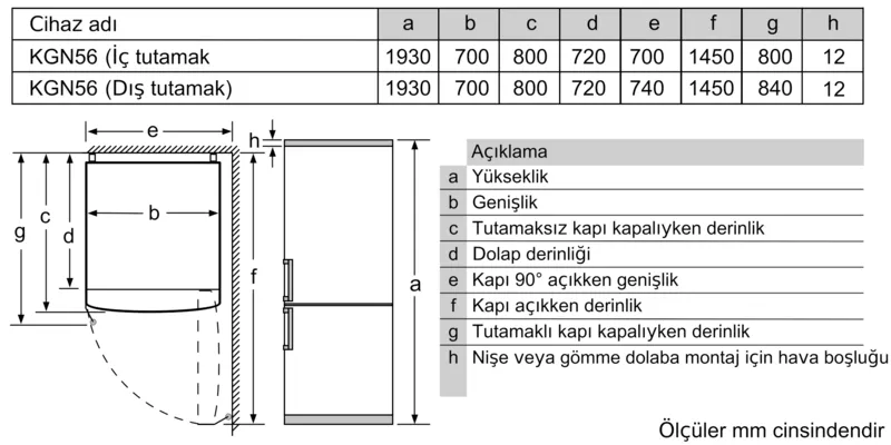 Siemens KG56NLBE0N Alttan Donduruculu Buzdolabı