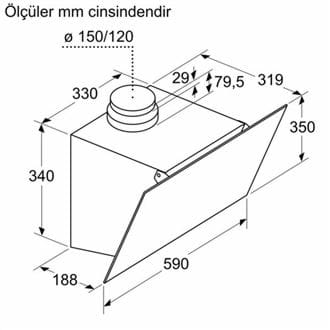 Siemens LC63KPJ61T 60cm Duvar tipi davlumbaz